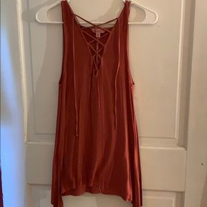 Lace up tank top